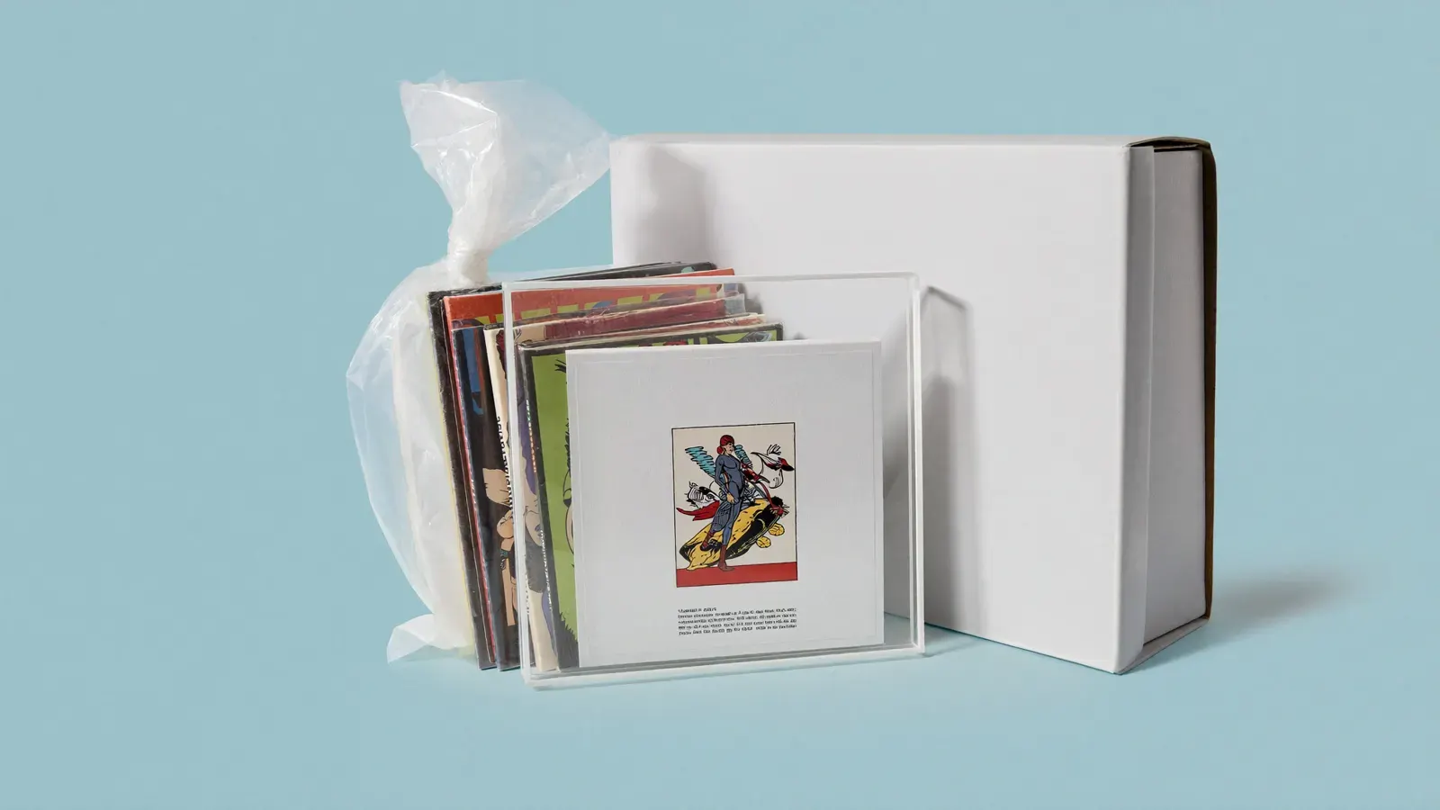Comics and manga: the kit, photographed as a studio still life