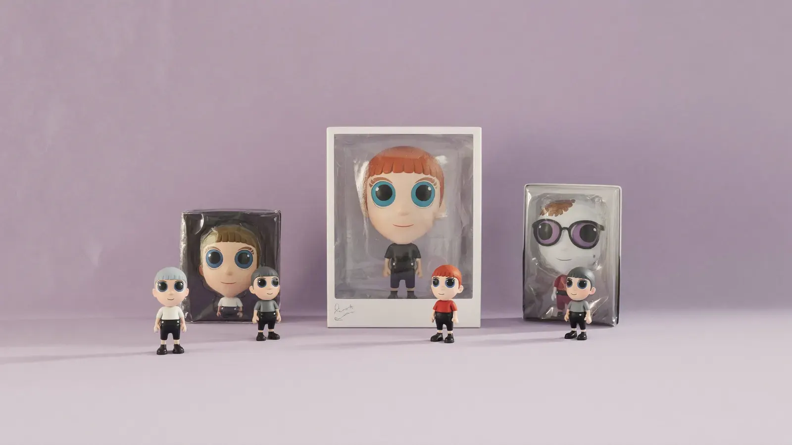 Funko and vinyl figures: the kit, photographed as a studio still life
