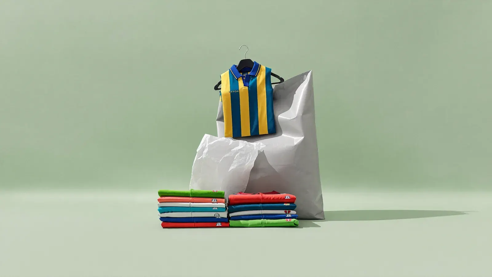The kit for Soccer jerseys and memorabilia, laid out on a plain background