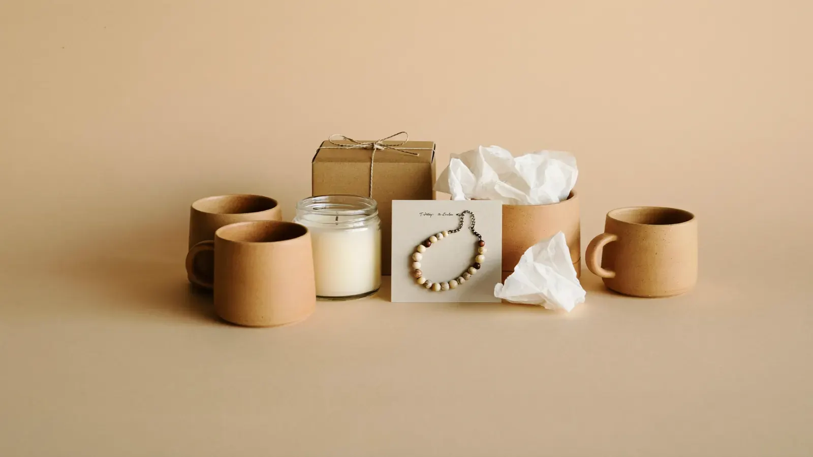 The kit for Handmade and crafts, laid out on a plain background