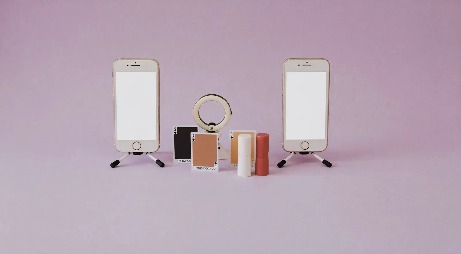 The kit for Whatnot vs TikTok Shop for selling live, laid out on a plain background