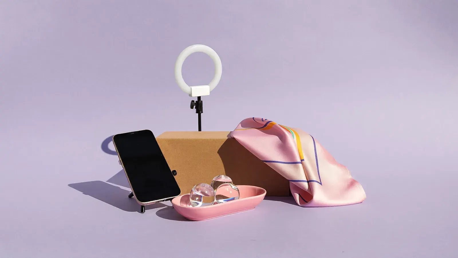 How to sell on TikTok Shop UK as a beginner: the kit, photographed as a studio still life