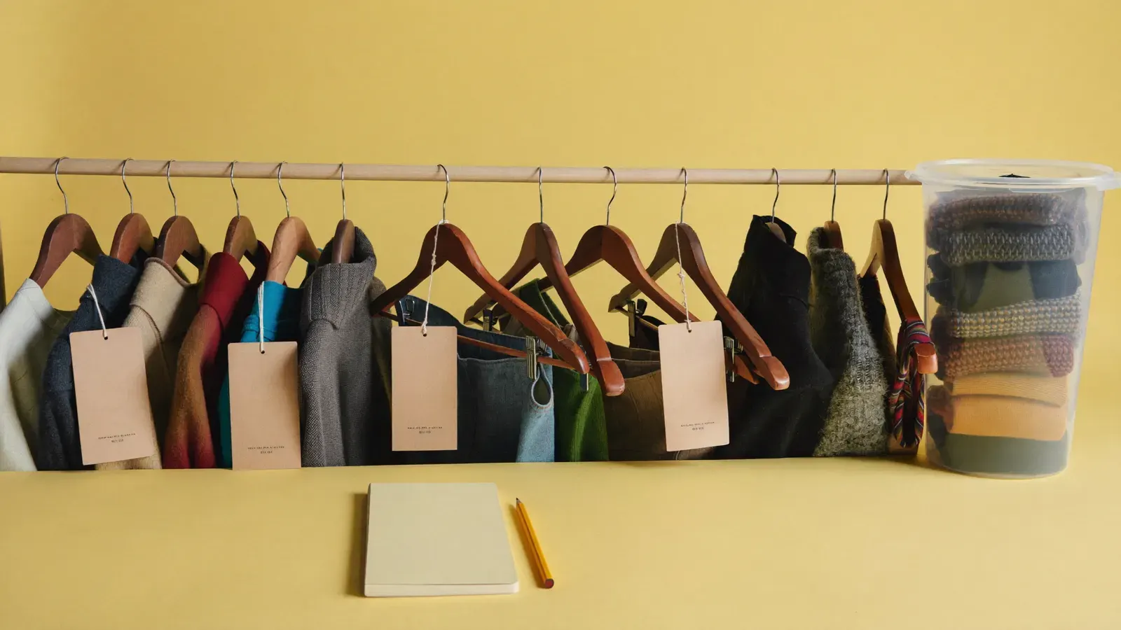 Reseller storage ideas: organise 300 vintage items: the kit, photographed as a studio still life