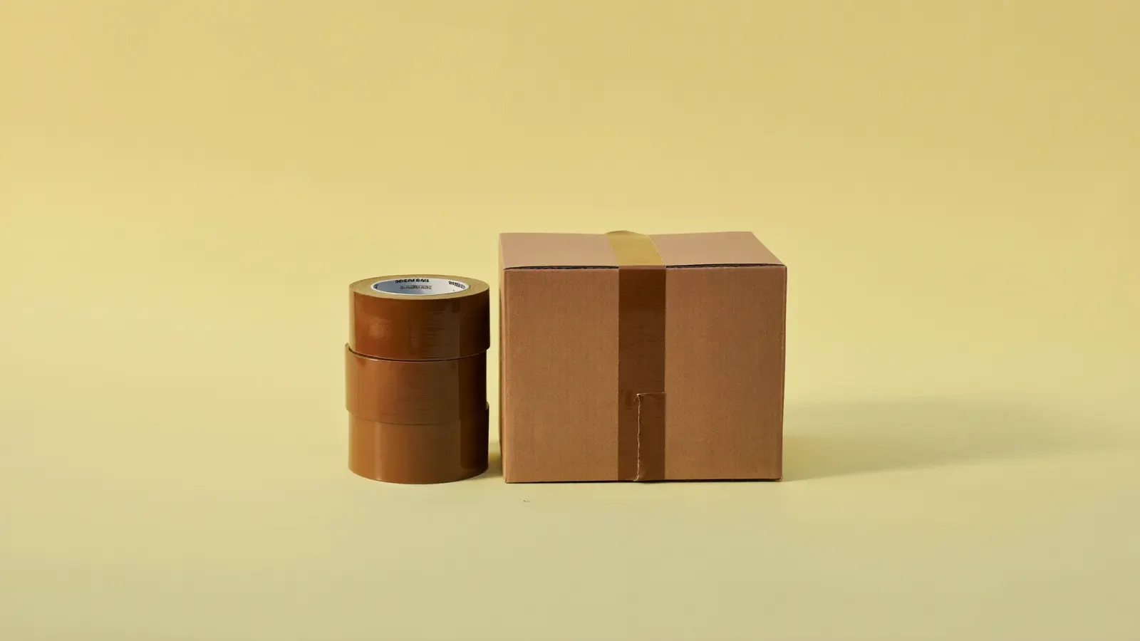 The kit for Best packing tape for shipping boxes, laid out on a plain background
