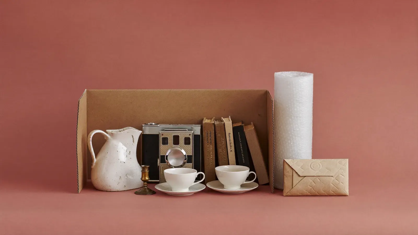 Clearance lock-up setup for Whatnot, Etsy and eBay: the kit, photographed as a studio still life