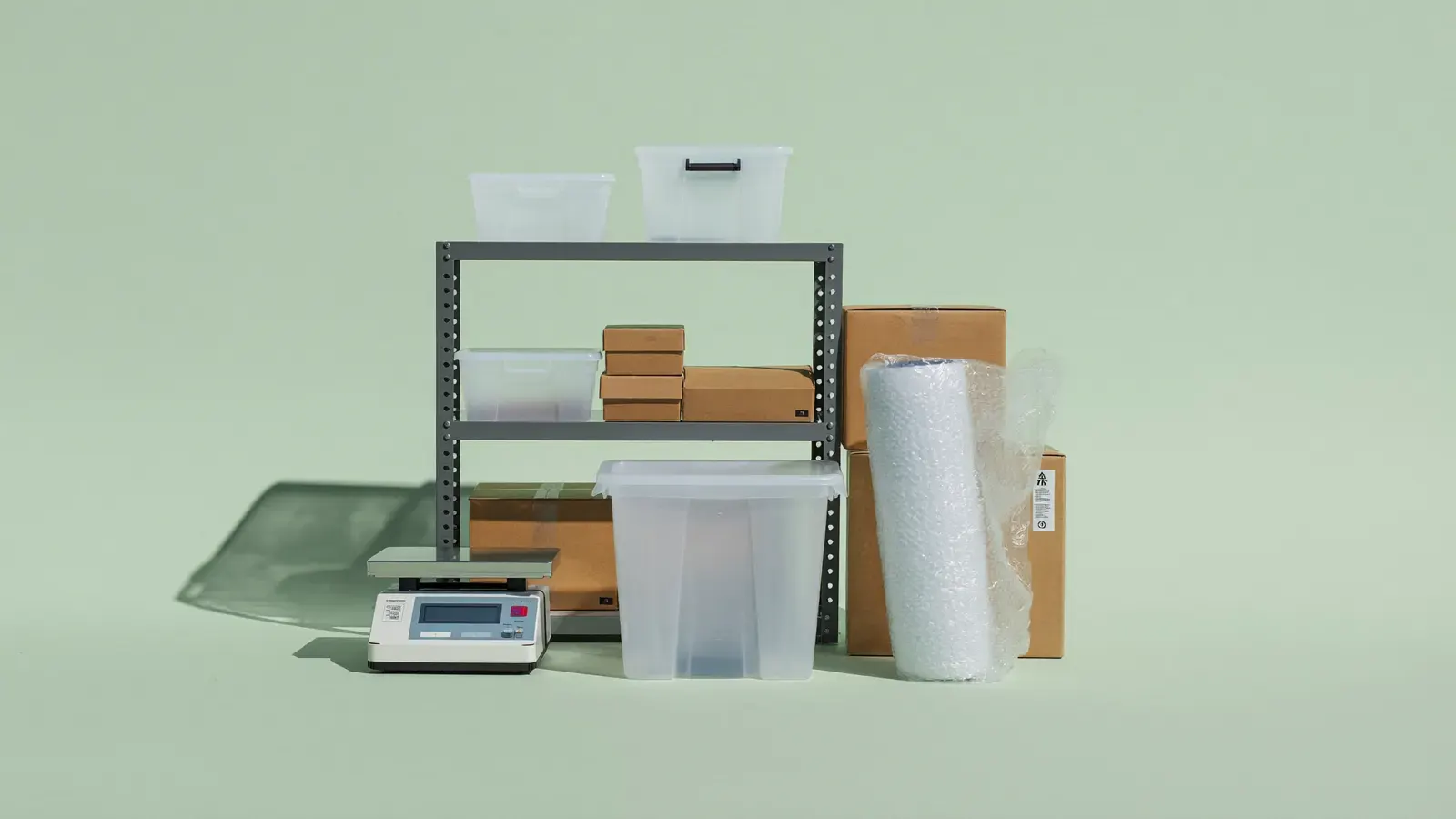 Garage setup for 150 to 300 orders a week: the kit, photographed as a studio still life