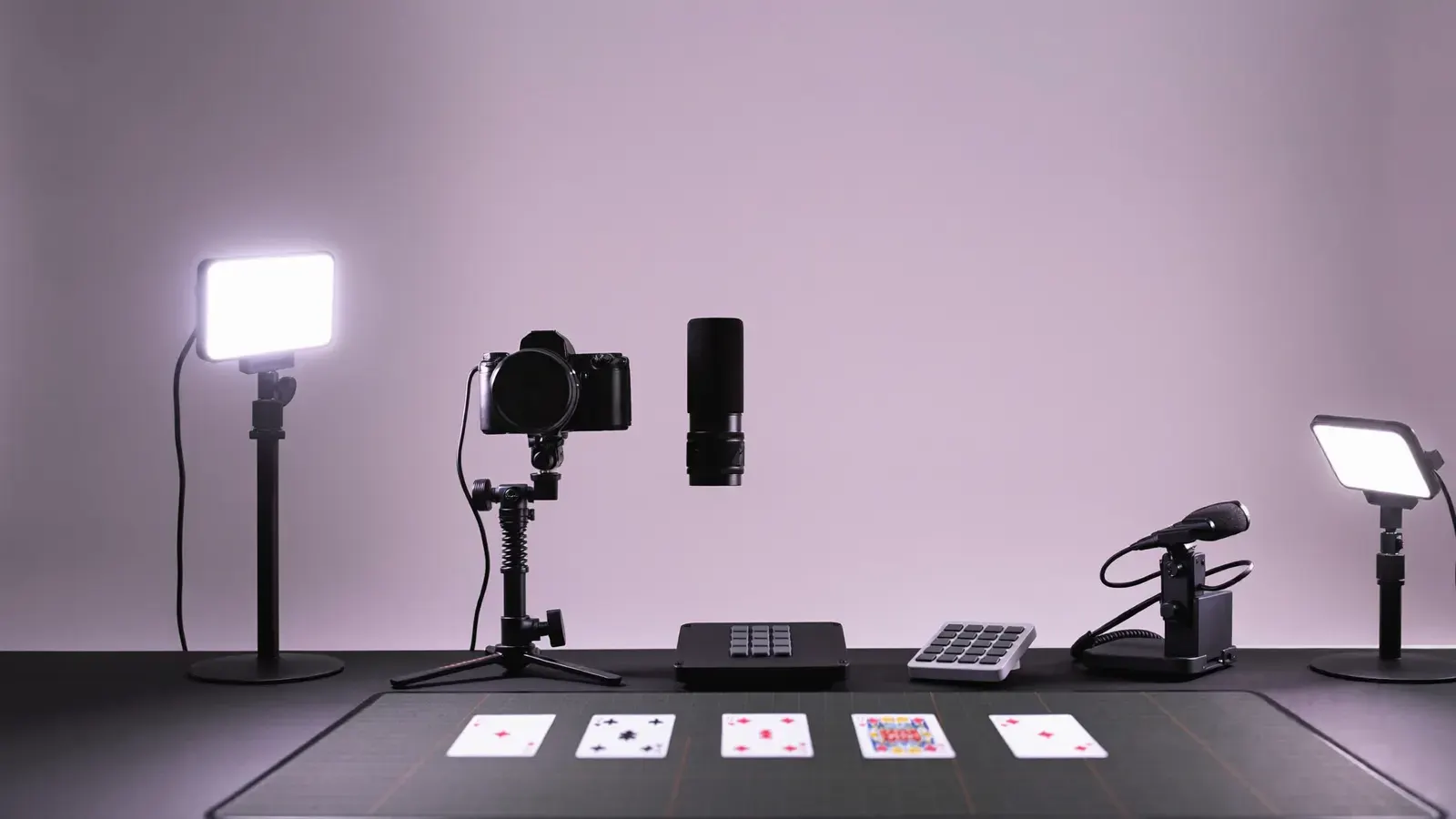 Pro Whatnot streaming setup for card breaks: the kit, photographed as a studio still life